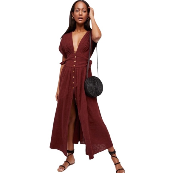 Free People Dresses & Skirts - Free People Endless Summer Jacinta Midi Cotton Dress Sz Sm Star Anise